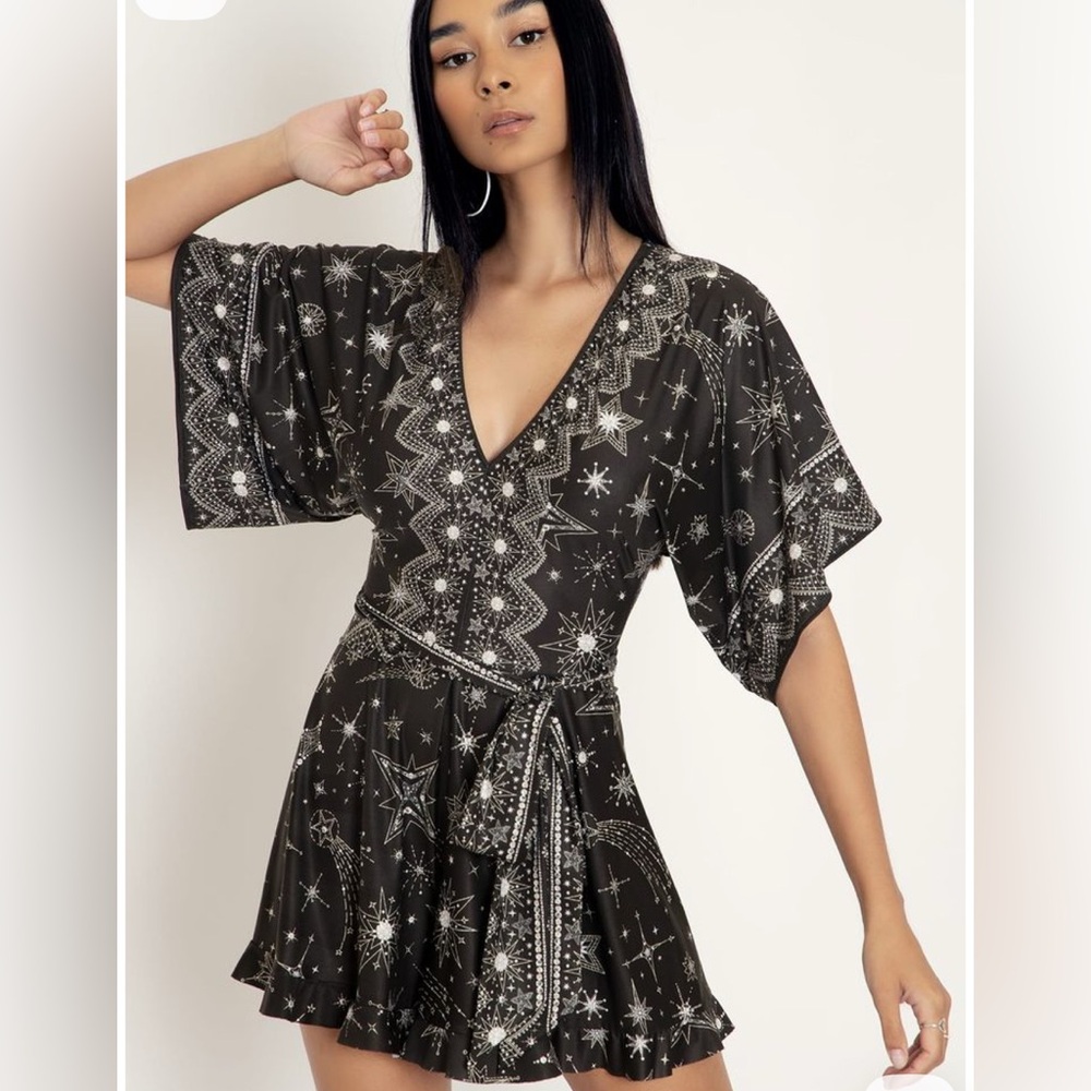 Sky diamonds slinky playsuit